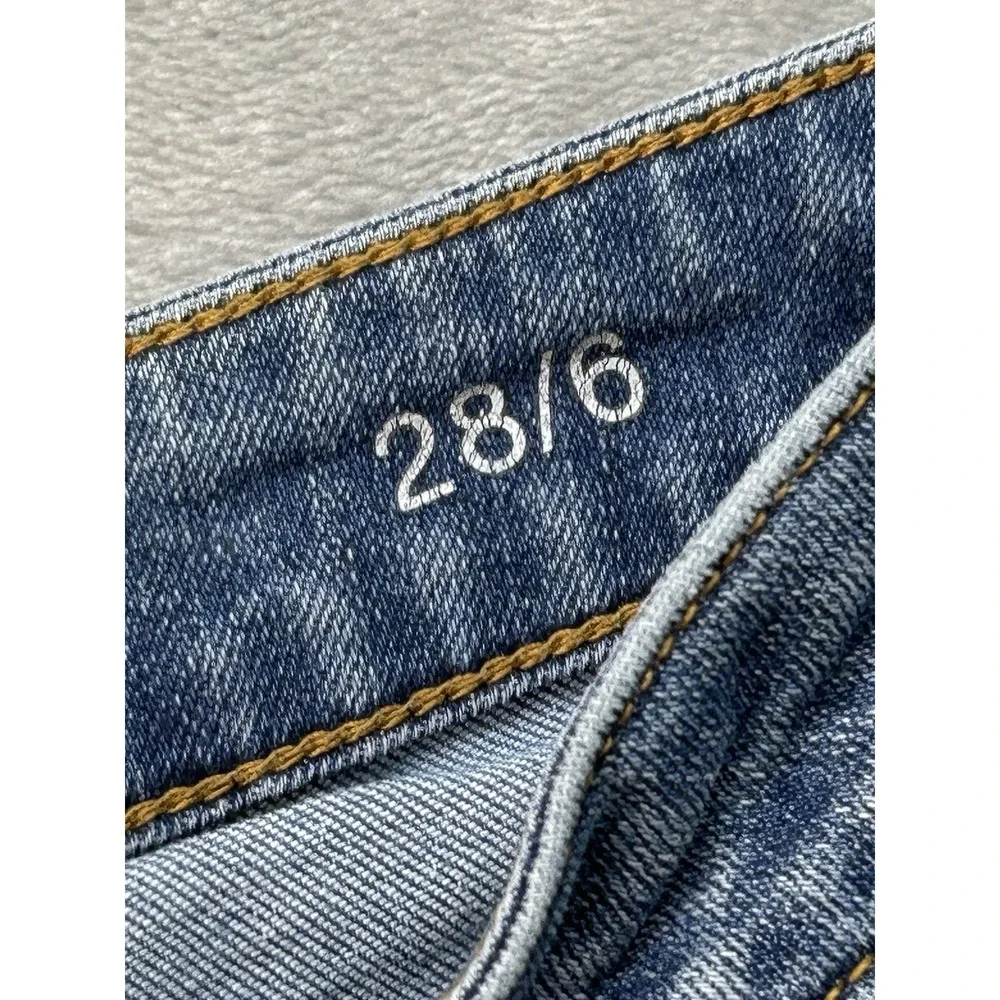 A.n.a. Jeans Bootcut Stretch Mid Rise Women Sz 28/6 Blue Whiskered Faded Western
